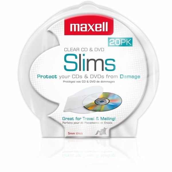 Maxell CD-356 Optical Disc Case - Sleeve - Polypropylene - Clear - 1 CD/DVD 190900od - main