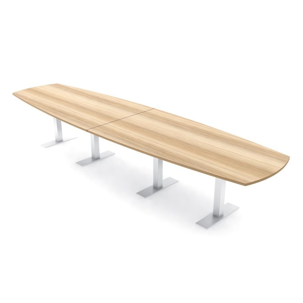 Skutchi Designs Arc Boat Conference Table With Power, 48 in W, 168 in L HAR-ABOT-48X168-T-K525-NA - main