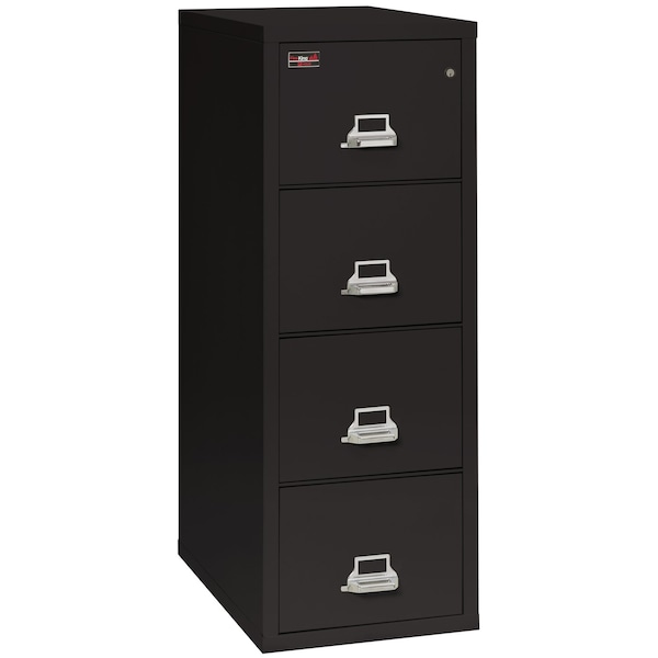 Fireking 15-1/4" W 4 Drawer Fire-Resistant Vertical File Cabinet, Black, Legal 4-2157-2BL - main