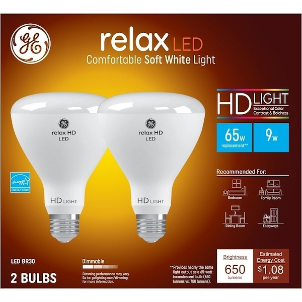 Ge BULB FLOOD LT LED SOFT WHT 10W, 2PK 93129938 - main