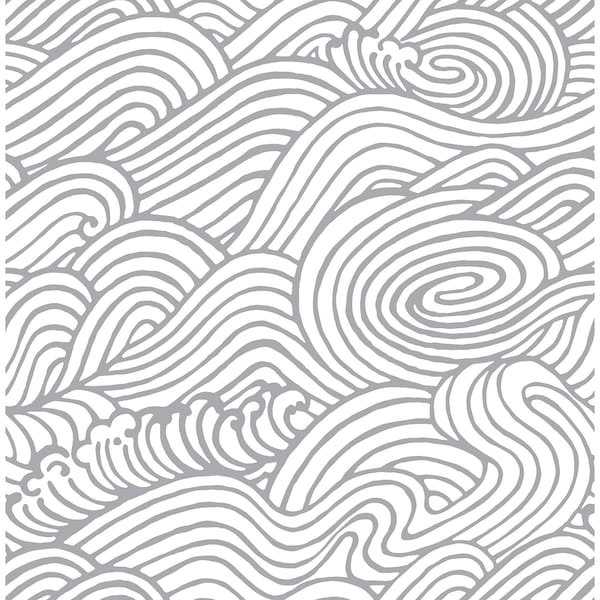 A-Street Prints Mare Grey Wave Wallpaper 2744-24131 - main