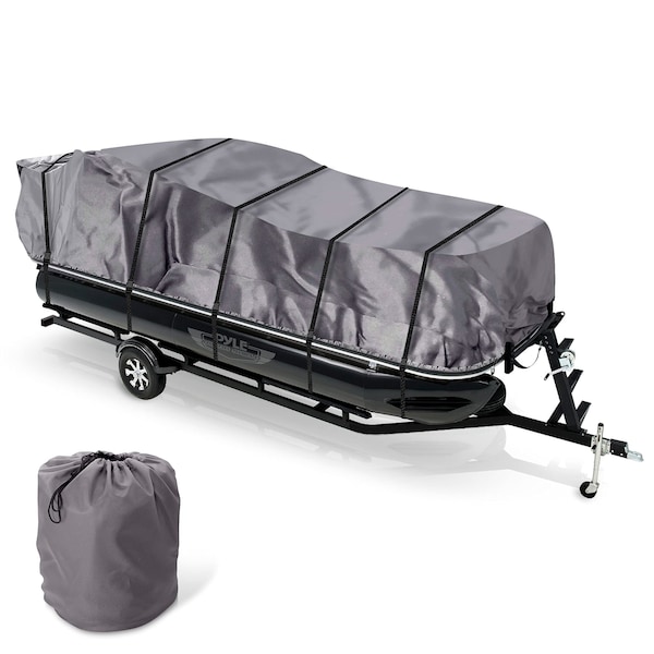 Pyle Pyle Protective Storage Boat Cover - Waterproof, Weather Resistant, Universal Fit, 17-20ft PCVHP660 - main