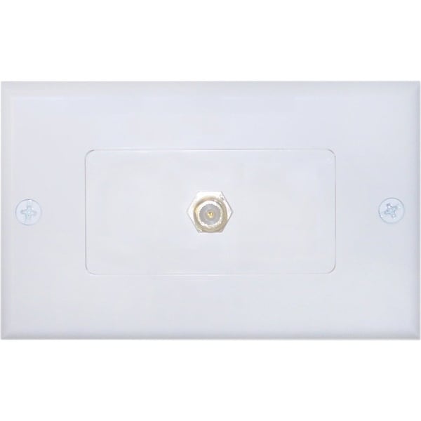 Cable Wholesale White Decora Wall Plate with F-pin Coupler, F-pin Female 200-253WH - main