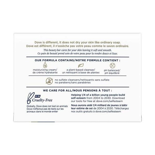 Dove White Bar Soap, 3.75 Ounce, 4 bars, 18PK 61140 - main