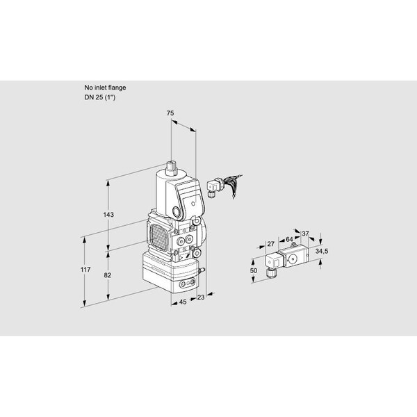 Honeywell Kromschroder Gas Pressure Regulator with Solenoid Valve, 24V DC, DN15, IP65 Rated KS88000374 - main