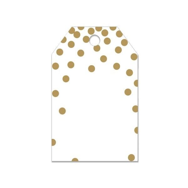 Nashville Wraps Metallic Gold Dots Gloss Printed Gift Tags, 2.25X3.5, 50PK PTGD - main