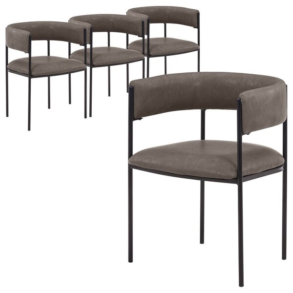 Leisuremod Cyril Collection Modern Chair in Charcoal, 4PK CDC22CH4 - main