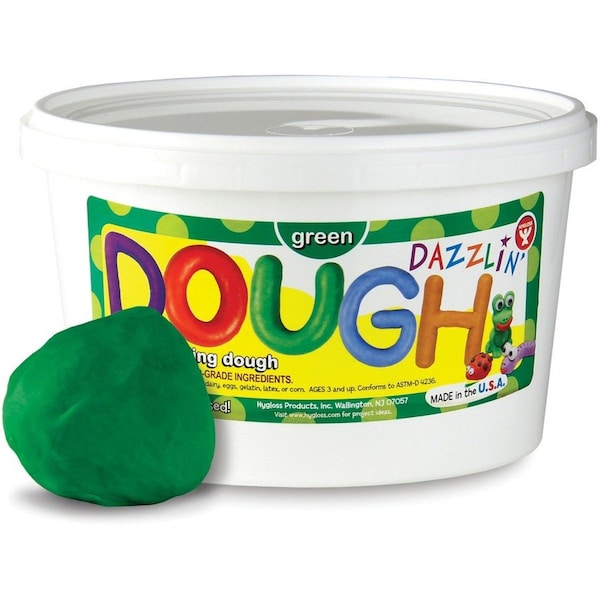 Hygloss Products Dazzlin Dough, Green, 3 lb. Tub, PK3 48302 - main