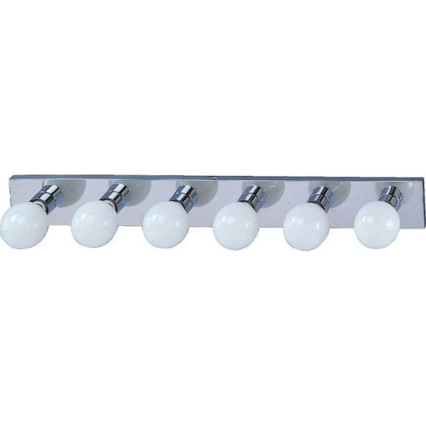 Boston Harbor Vanity Bar Fixture, 100 W, 6-Lamp, G Lamp, Steel Fixture, Chrome Fixture, Chrome Fixture V5CH06 - main