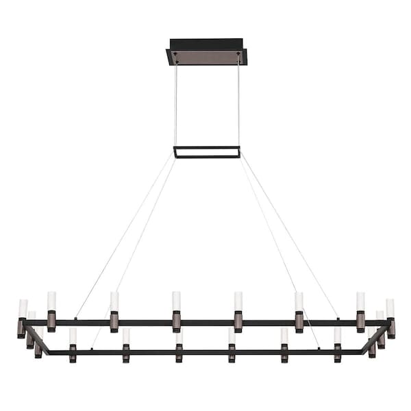 Eurofase Admiral Contemporary LED Chandelier, 1-Light, 1700 Lumens, Soft White/Matte Black/Brass 37048-013 - main