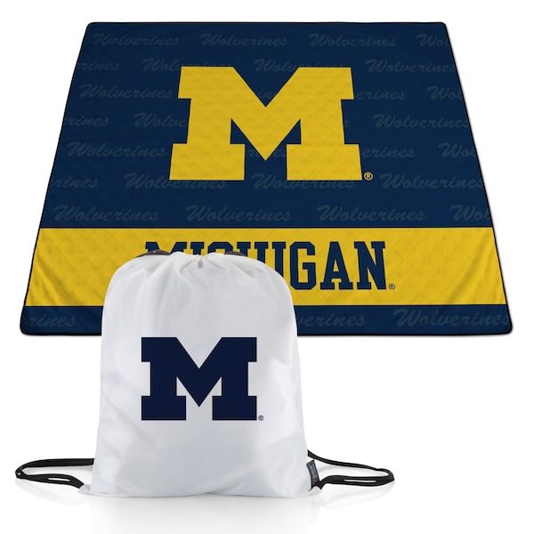 Picnic Time Family Of Brands NCAA Michigan Wolverines Impresa Picnic Blanket - Lightweight Beach Blanket - Machine Washable 819-01-999-346-0 - main