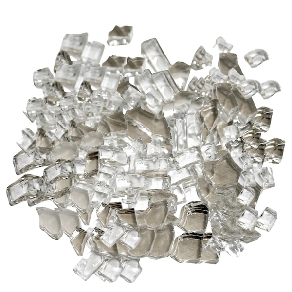 Homeroots Clear Round Reflective Fire Pit Glass 479082 - main