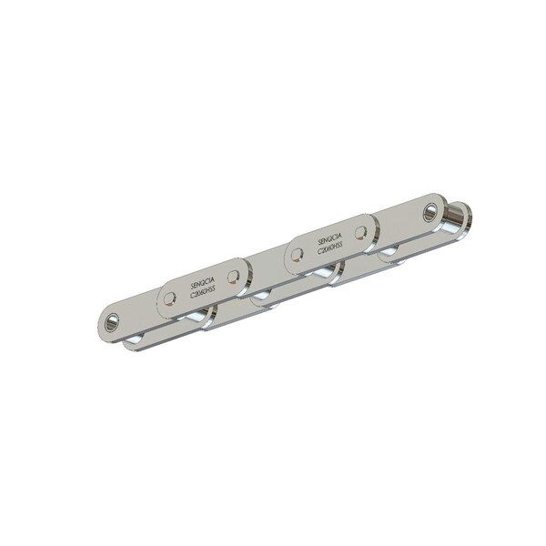 Senqcia Conveyor Series Double Pitch Riveted Standard , 100 ft OAL, 1.5P, .469 Dia x .5 W, 304SS C2060SSR100 - main