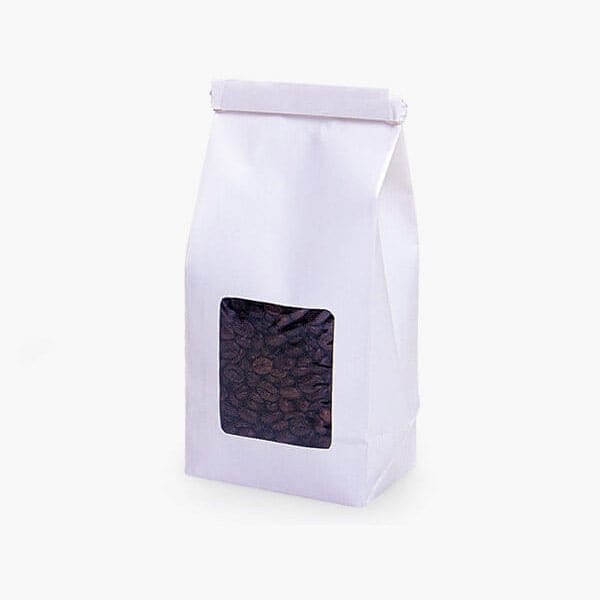 Nashville Wraps 100 1/2 lb White Window Coffee Bags3-3/8x2-1/2x7-3/4, 100PK 300261M - main