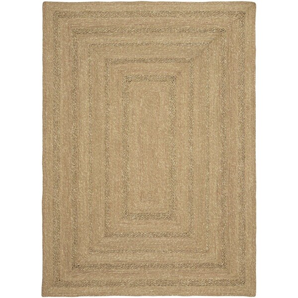 Homeroots 5' X 7' Natural And Brown Handmade Indoor Outdoor Area Rug 552801 - main