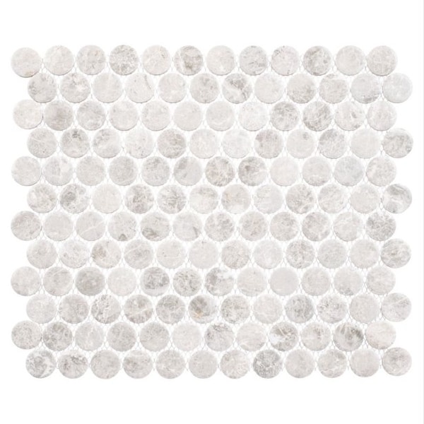 Andova Tiles SAMPLE-Estavo Grey 3/4-in. Penny Round Stone Inspired Matte Porcelain Floor & Wall Mosaic Tile SAM-ANDESTA1250 - main