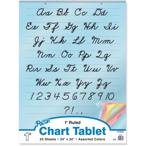 Pacon Colored Paper Chart Tablet, Ruled, 24 x 32, 25 Shts/Tablet, PK2 74731 - main