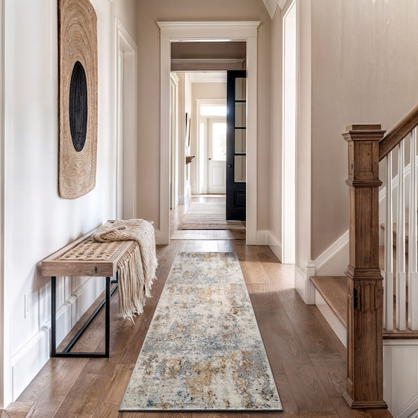 World Rug Gallery Muted Multi-Tonal Abstract Runner Rug 2 ft 3 in x 8 ft Multi WR201MULTI23X8 - main