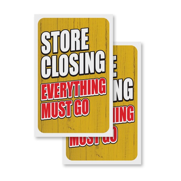 Signmission Store Closing, Vinyl Decals Only 24 Inch x 36 Inch, Vinyl Decal, 2PK DSB-2436-2PACK-30424 - main