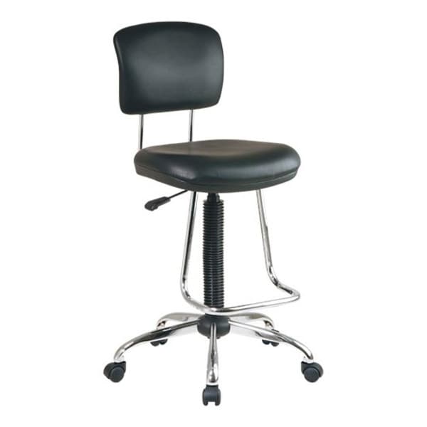 Work Smart Vinyl Drafting Chair, 26-5/8" to 36-5/8", Black DC420V-3 - main