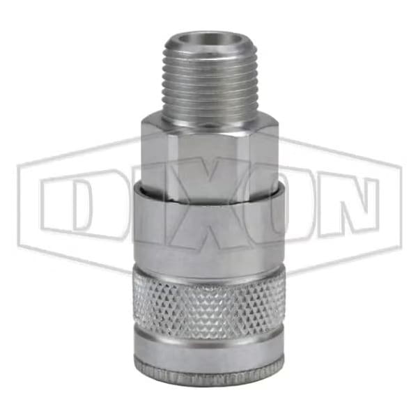 Dixon Tru-Flate Air Chief Automotive Male Quick Connect Coupler, 1/4-18 Nominal, 300 psi Pressure, Steel, DC7 - main