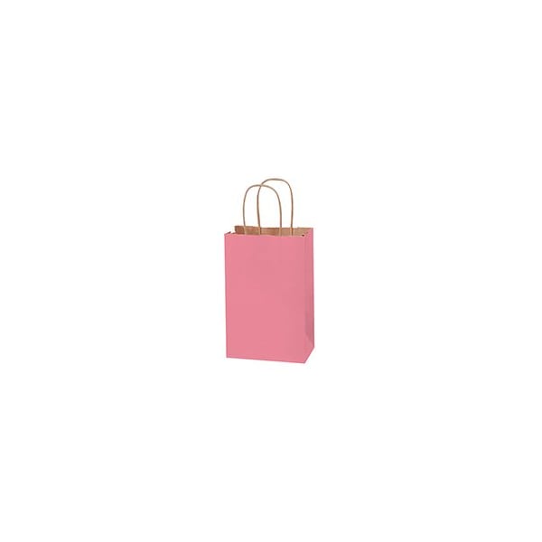 Bubblefast 250-5 1/2 x 3 1/4 x 8 3/8'' Pink Tinted Shopping Bags, 250PK BFBGS114PI - main