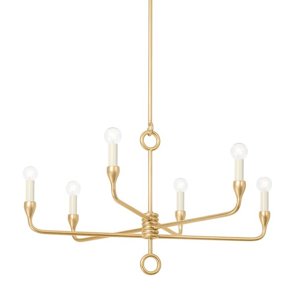 Troy Lighting Orson 6 Light Chandelier 30.75 In. Vintage Gold Leaf F9531-VGL - main