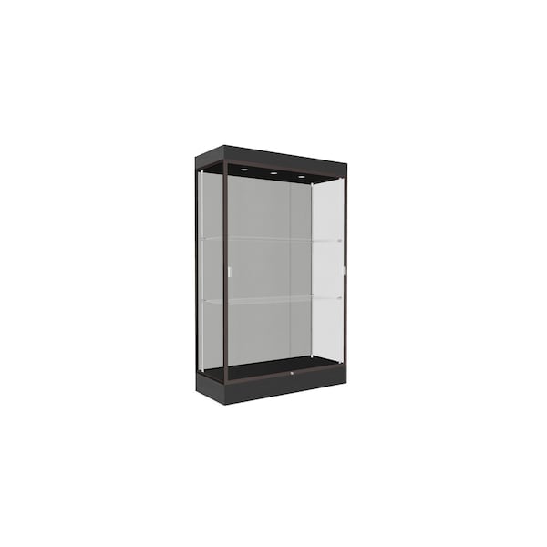 Ghent Lighted Floor Display Case 48x76x20, 6" Base, Bronze 92LFHB-BZ-BLK - main