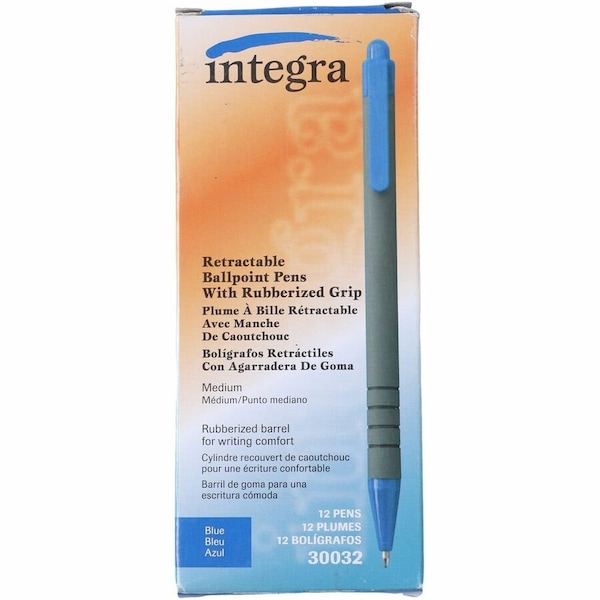 Integra Pen, Blue Ink, Retractable, PK12 ITA30032 - main