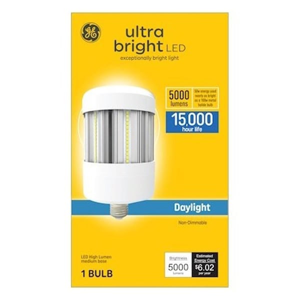 Ge LED Light Bulb, Ultra-Bright, Corncob Lamp, 400 W Equivalent, E26 Medium Lamp Base 93130943 - main