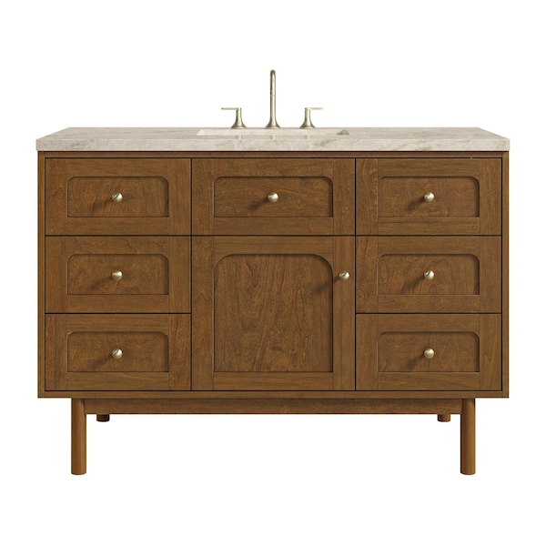 James Martin Vanities Laurent 48" Single Vanity, Honey Oak w/ 3 CM Tajnar Eclos Top 545-V48-HNO-3TJR - main