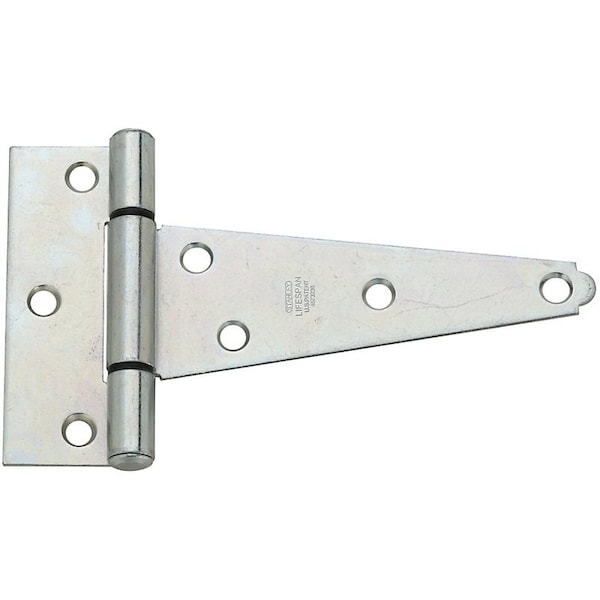 National Hardware T-Hinge, 4-1/4 in W Frame Leaf, 1.565 in H Frame Leaf, Steel, Zinc, Tight Pin, 48 lb N129-189 - main