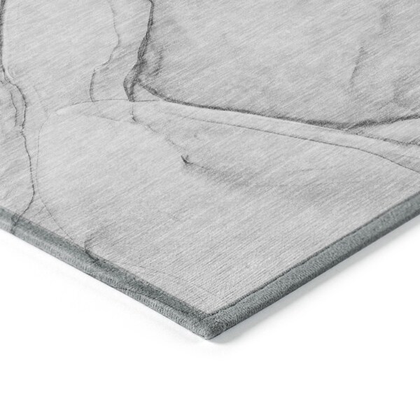 Homeroots 8' X 10' Gray Abstract Washable Non Skid Indoor Outdoor Area Rug 559376 - main