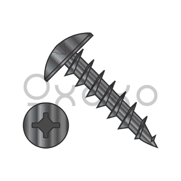 Oxoxo 8-11X7/16 Square Phil Drive #6 Truss Head Deep Thread Wood Screw Full Thread Black Oxide, 10000PK 558988 - main