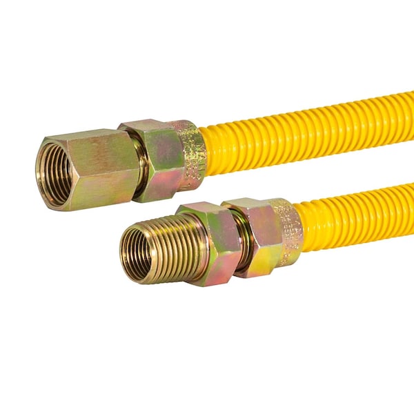 Brasscraft Eastman ProCoat 1/2 in. FIP X 1/2 in. D MIP 48 in. Stainless Steel Gas Connector 10YE515048B - main