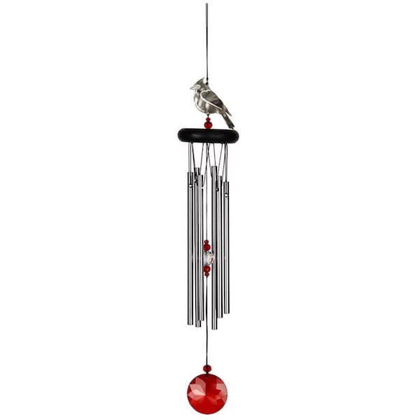 Woodstock Chimes Signature Collection Silver Aluminum/Wood 18 in. Crystal Cardinal Wind Chime WFCRD - main