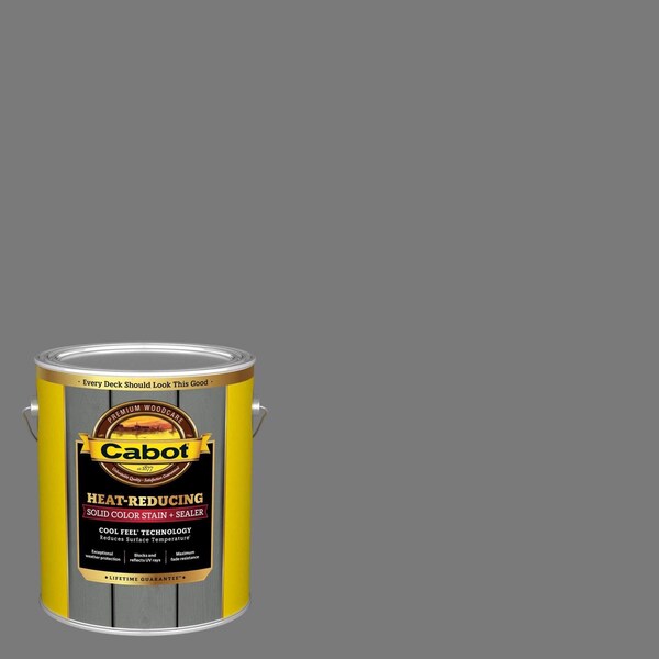 Cabot Heat-Reducing Solid Smooth Hampton Gray Water-Based Acrylic Stain and Sealer 1 gal 140.0001881.007 - main