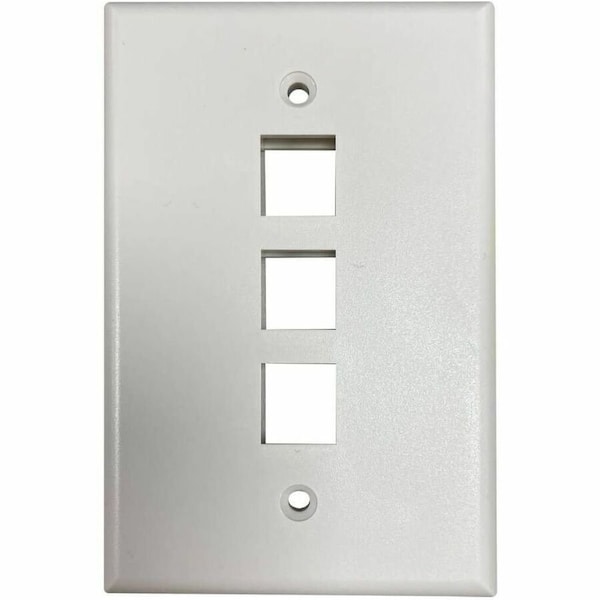 Eaton Tripp Lite Series Safe-IT 3-Port Single-Gang Keystone Wall Plate, Antibacterial, Ivory Matte, TAA N042AB-003-IVM - main