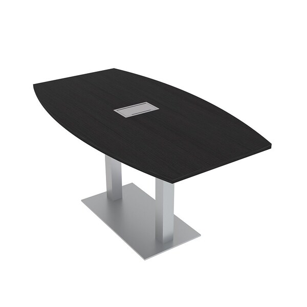 Skutchi Designs Boat Conference Table With Power Unit, 36 in W, 60 in L, Black HAR-BOT-36x60-DOU-U999ST19-ESIL - main