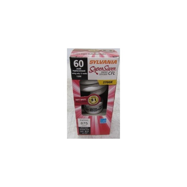 Sylvania 13W Compact Fluorescent Spiral (827 - 2700K) CF13EL/SUPER/827/RP/YX - main