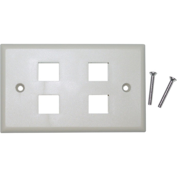 Cable Wholesale 4 Port Single Gang Keystone Wall Plate - Beige 301-4K - main