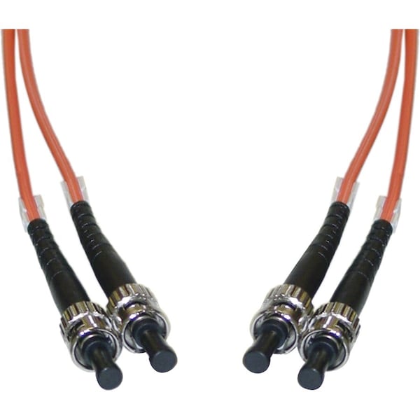 Cable Wholesale ST/UPC OM1 Duplex 2.0mm Fiber Optic Patch Cord, OFNR, Multimode 62.5/125, Orange Jacket, STST-11110 - main