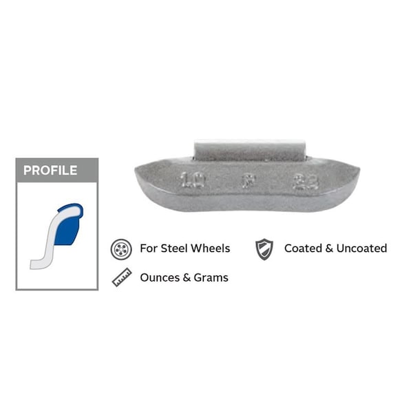 Perfect Equipment 3 oz Passenger Car Steel Wheel Weight, 50PK PWWP300 - main
