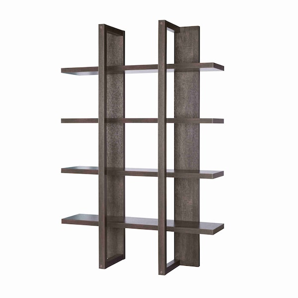 Homeroots 71" Brown Wood Four Tier Etagere Bookcase 630384 - main