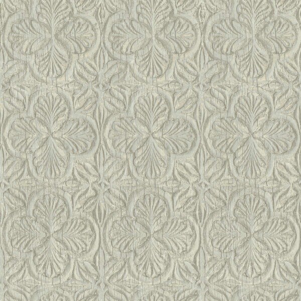 Chesapeake Karachi Light Blue Wooden Damask Wallpaper 3125-72332 - main