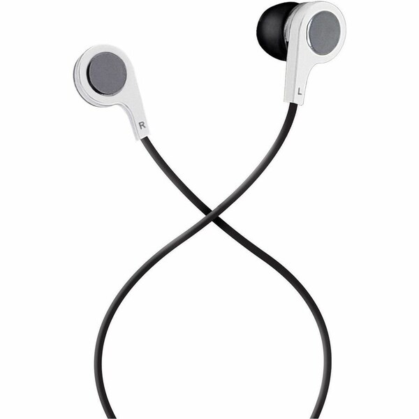 Maxell B-13 Bass Earbuds with Microphone, White, 52" Cord 199725 - main