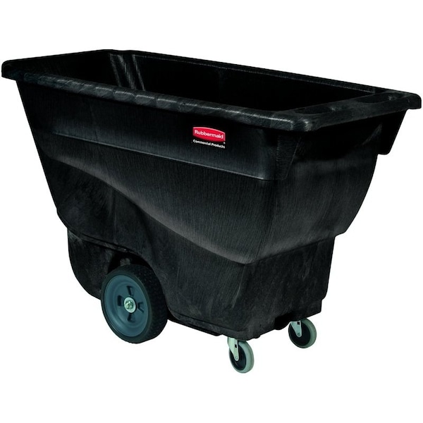 Rubbermaid Utility Tilt Truck, 450 lb Load, 13.5 cu-ft, 4-Caster, Black, 57-3/8 in OAL, 26-7/8 in OAW FG9T1300BLA - main