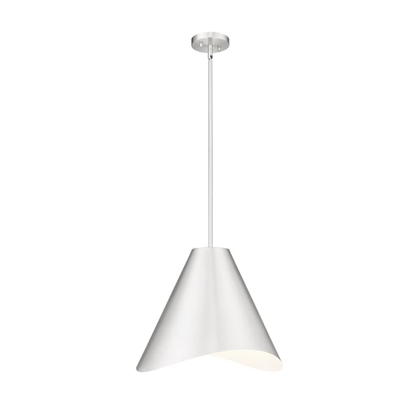 Z-Lite Aria 1 Light Pendant, Brushed Nickel/Brushed Nickel & Inner White, 18 In W x 16 In H 1952P18-BN - main