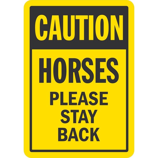 Lyle Caution, Horses, Please Stay Back, 7x10, Non-Reflective, Yellow G-17071-NA_7x10 - main