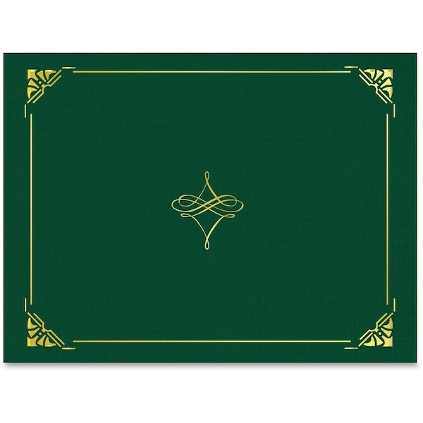 Geographics Letter Recycled Certificate Holder, Hunter Green, 5PK GEO47843 - main
